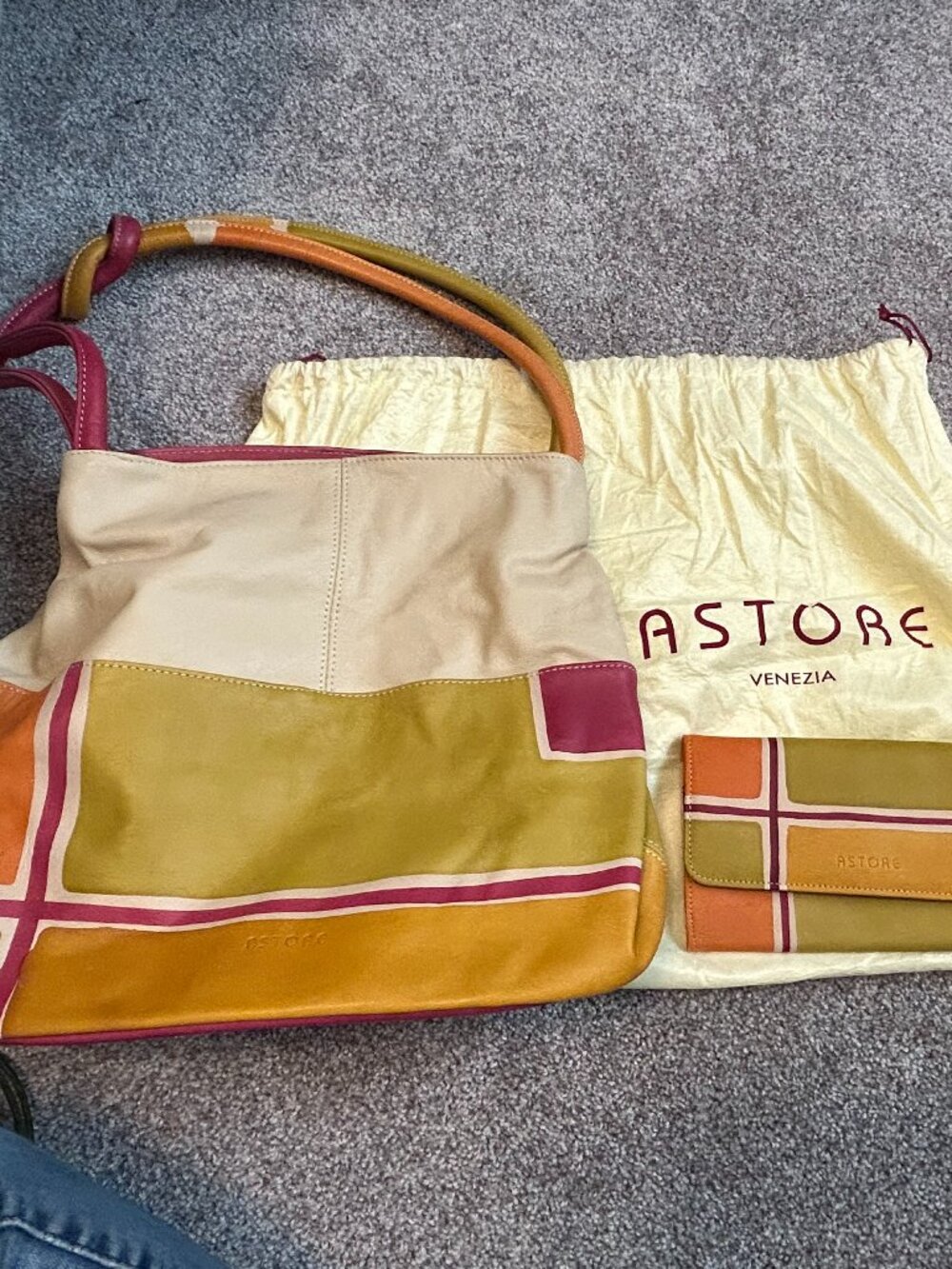 Genuine Italian Leather  Shoulder Purse and matching wallet